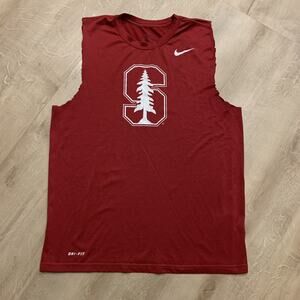 Nike Stanford University Cardinal Sleeveless Tank Top T-Shirt Mens Medium DriFit